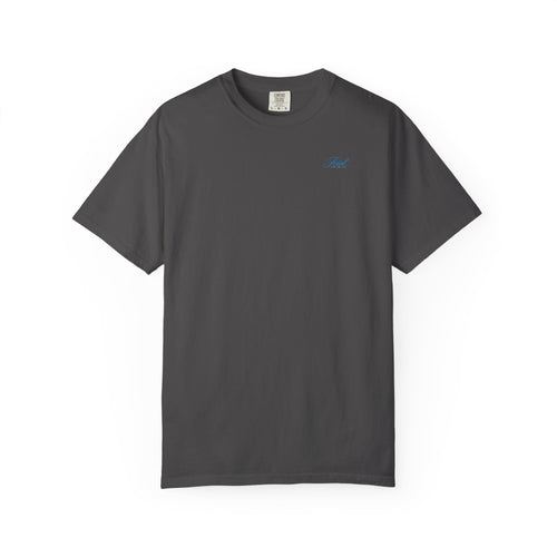 It Always Seems Impossible Until Its Done (BLUE TEXT, GRAPHITE SHIRT)