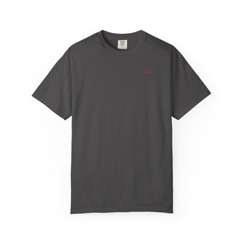 It Always Seems Impossible Until Its Done (RED TEXT, GRAPHITE SHIRT)