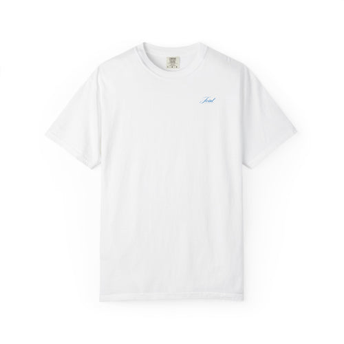 It Always Seems Impossible Until Its Done (BLUE TEXT, WHITE SHIRT)